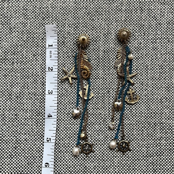 Y2K Vintage Betsey Johnson Nautical Theme Earrings Circa 2007 - Picture 14 of 17